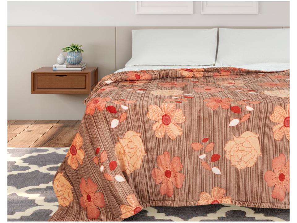 Cobertor Casal Jolitex de Microfibra Sherpa Abrantes Marrom - 3