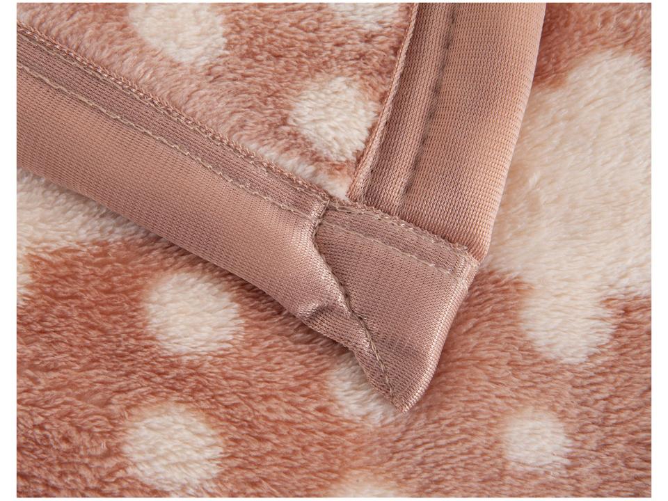 Cobertor Casal Poliéster Dyuri Plus Nilo Bege e Rose - 5