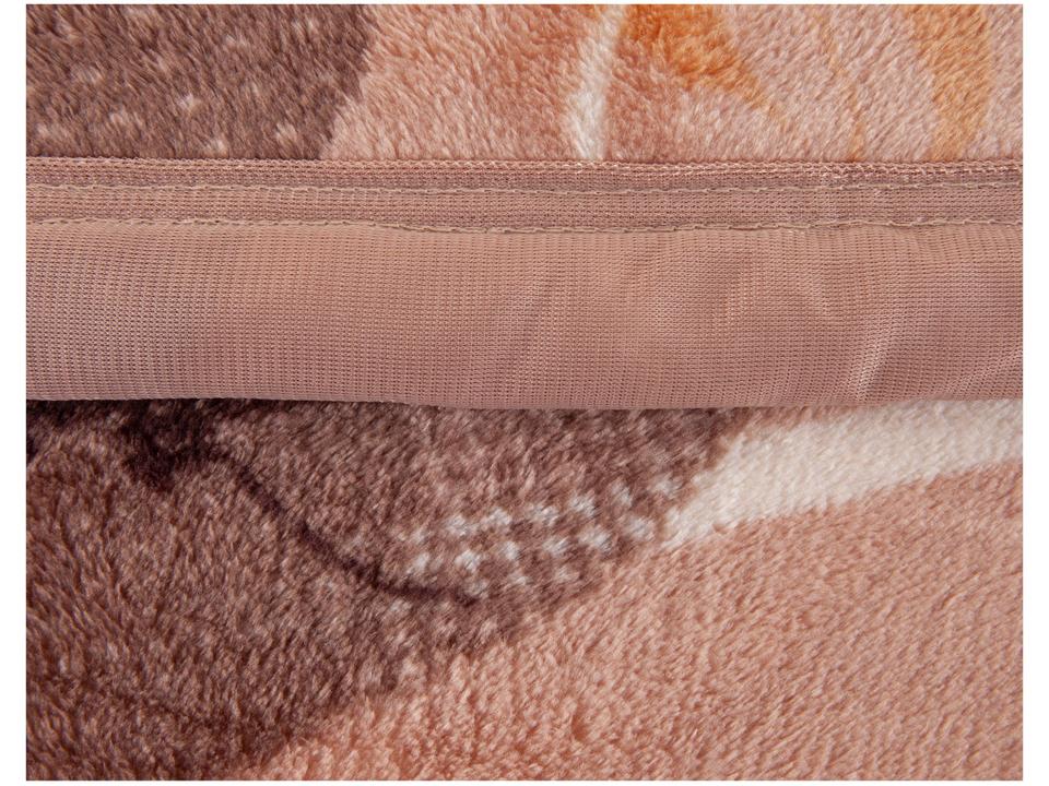 Cobertor Casal Poliéster Dyuri Plus Nilo Bege e Rose - 4