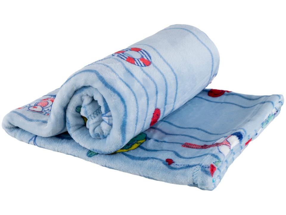 Cobertor Infantil para Berço Jolitex de Microfibra Flannel Kyor Marinheiro Azul - 4