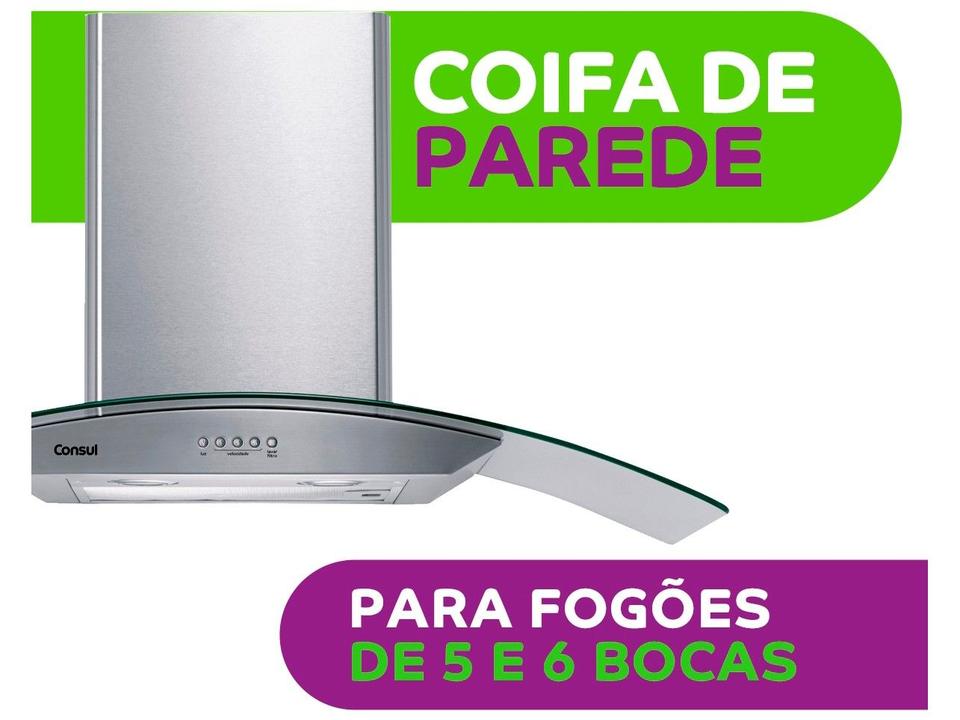 Coifa de Parede Consul 90cm Inox 5 e 6 Bocas - 5