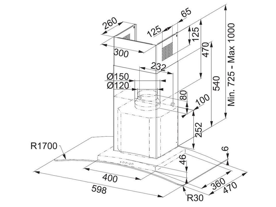 Coifa de Parede Franke 60cm 4 Bocas - 2