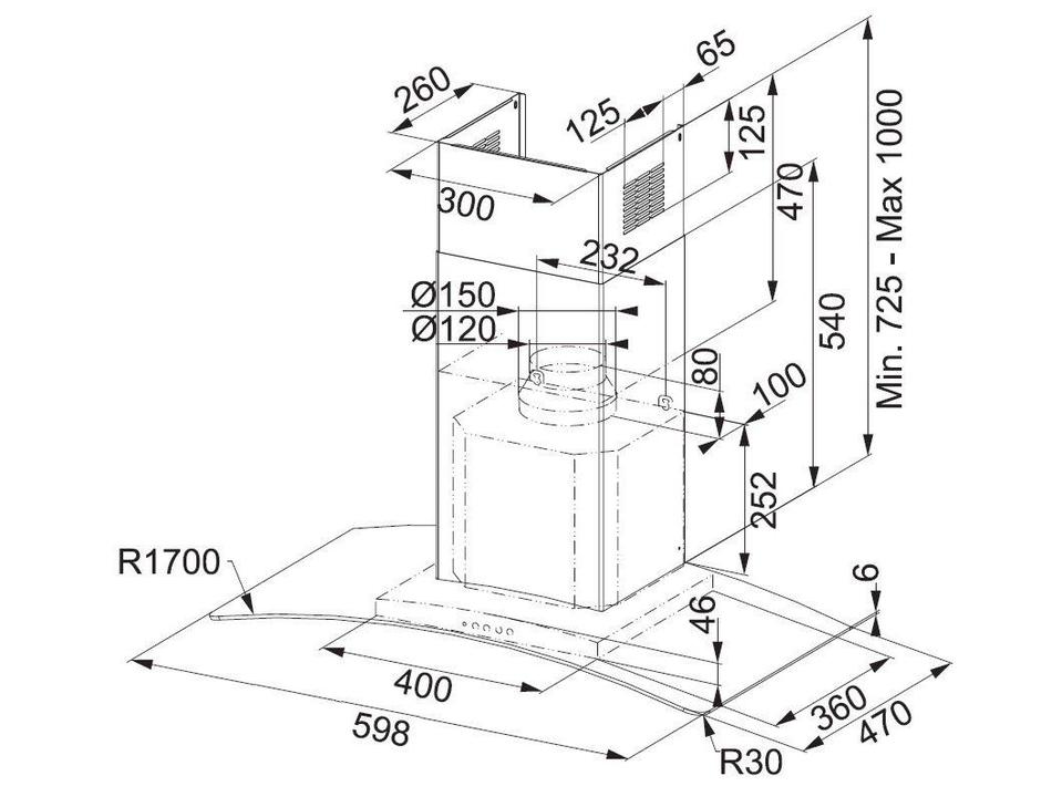 Coifa de Parede Franke 60cm 4 Bocas - 2