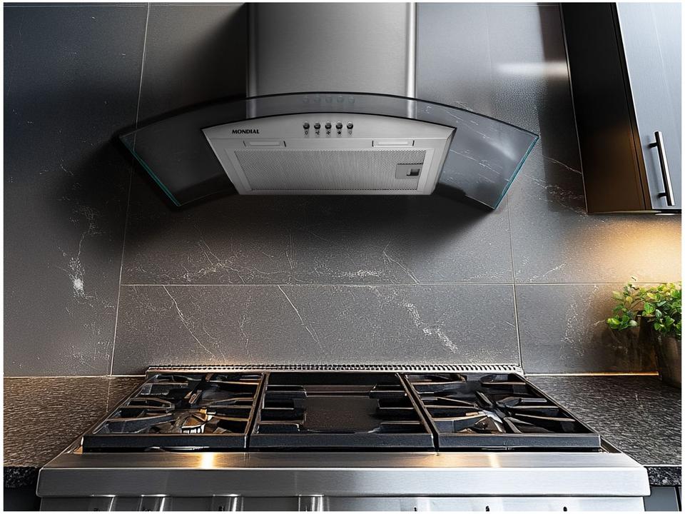 Coifa de Parede Mondial 60cm Inox até 4 Bocas Curvo CF60-01 - 1