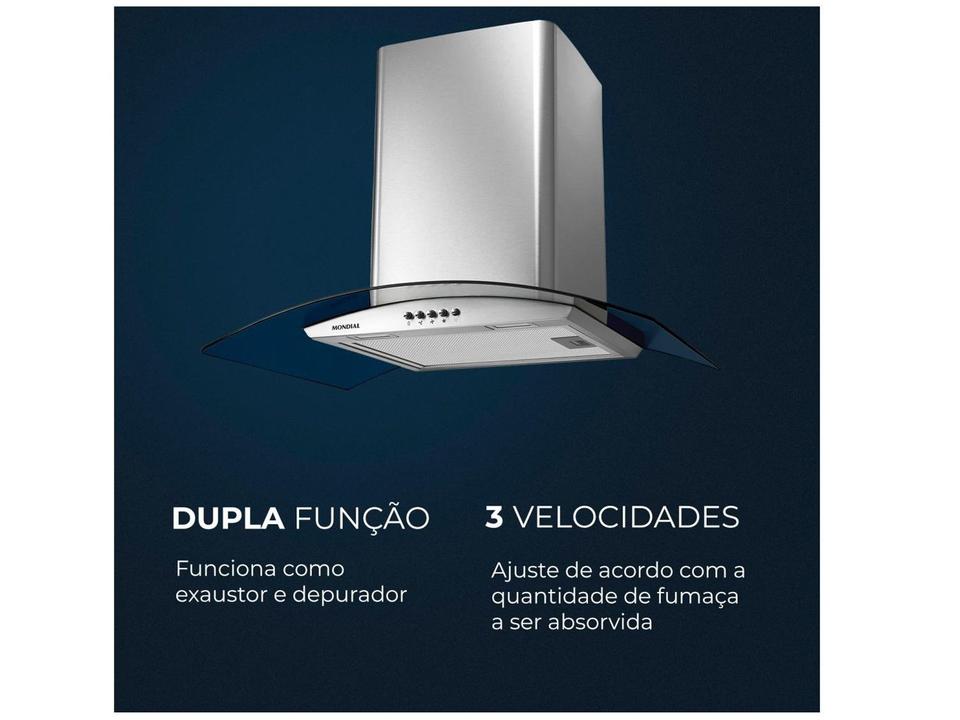 Coifa de Parede Mondial 60cm Inox até 4 Bocas Curvo CF60-01 - 3