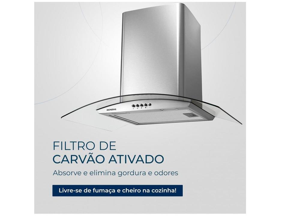 Coifa de Parede Mondial 60cm Inox até 4 Bocas Curvo CF60-01 - 2