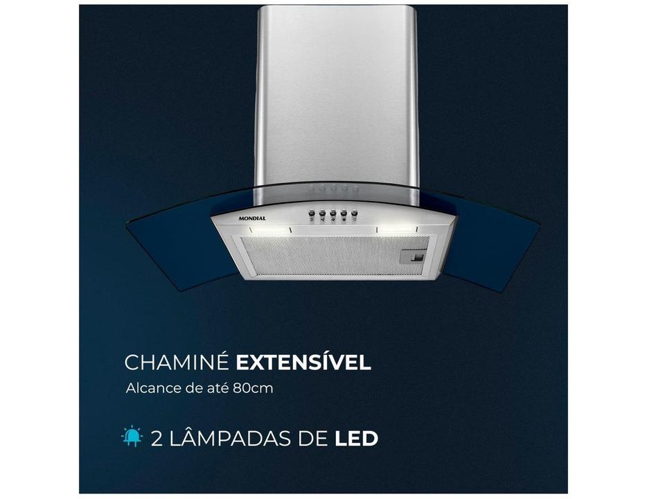 Coifa de Parede Mondial 60cm Inox até 4 Bocas Curvo CF60-01 - 5