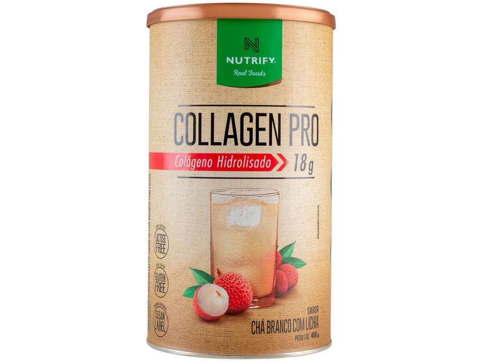 Colágeno Hidrolisado Nutrify Collagen Pro em Pó - 450g Chá Branco com Lichia Natural