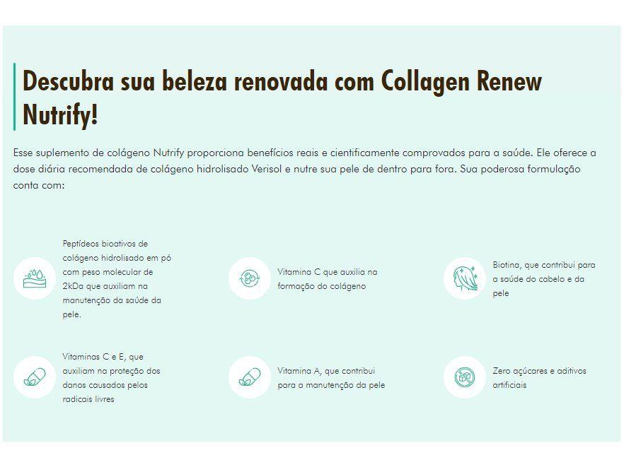 Colágeno I e III Nutrify Renew em Pó 300g - 2