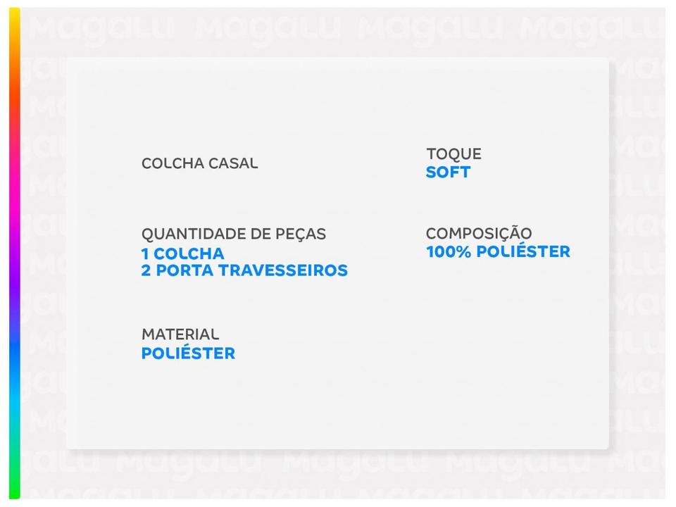 Colcha Casal Jolitex Ultrasonic Dyuri Cinza Prata 3 Peças - 1