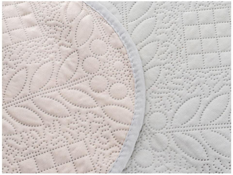 Colcha Casal Jolitex Ultrasonic Dyuri Cinza Prata 3 Peças - 5