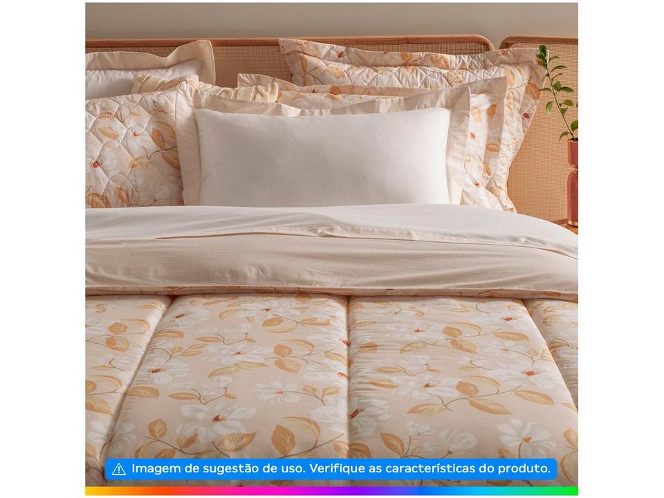 Colcha King Karsten 100% Algodão Cecília Branco e Bege 3 Peças - 1