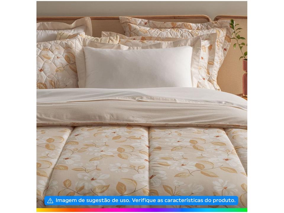 Colcha Solteiro Karsten 100% Algodão Cecília Branco e Bege 2 Peças - 2