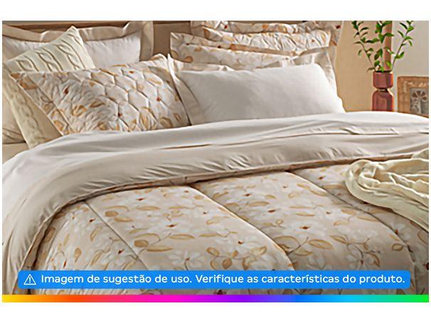 Colcha Solteiro Karsten 100% Algodão Cecília Branco e Bege 2 Peças - 1