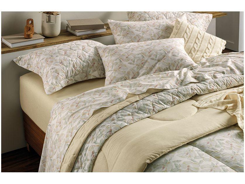 Colcha Solteiro Karsten 100% Algodão Justine Branco e Verde 2 Peças - 2