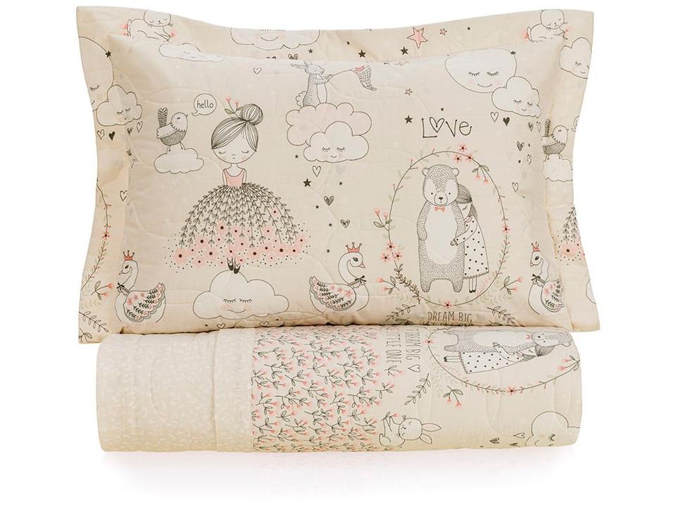 Colcha Solteiro Karsten 100% Algodão Lari II Bege e Branco 2 Peças - 3