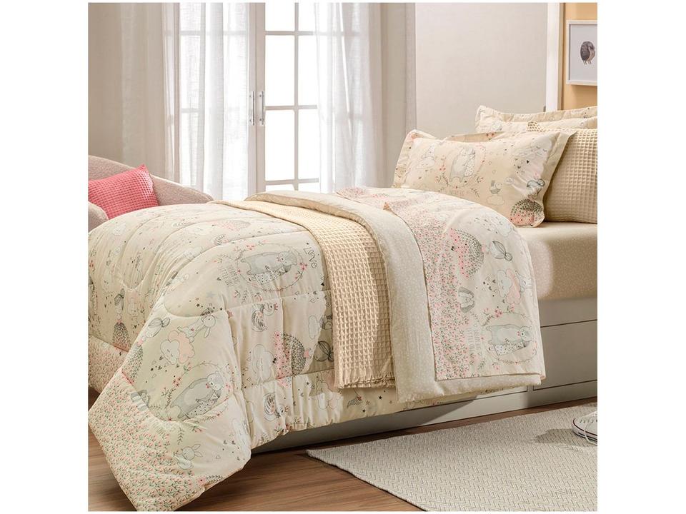 Colcha Solteiro Karsten 100% Algodão Lari II Bege e Branco 2 Peças - 2