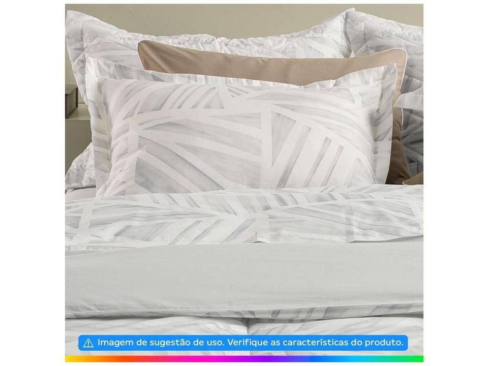 Colcha Solteiro Karsten  100% Algodão Moura Branco e Cinza 2 Peças - 1