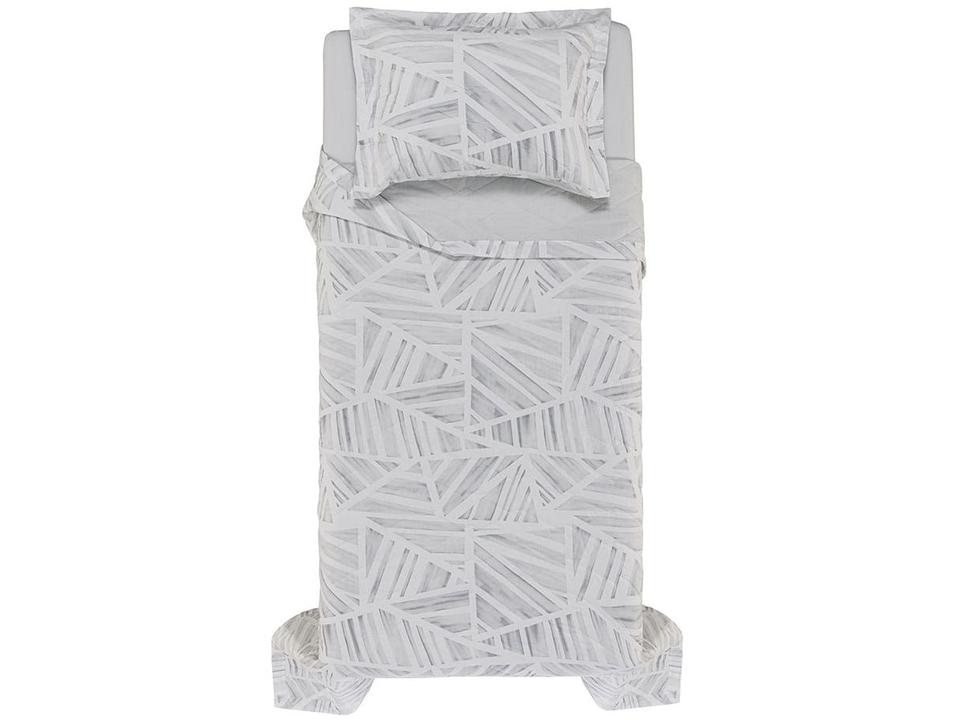 Colcha Solteiro Karsten  100% Algodão Moura Branco e Cinza 2 Peças - 2