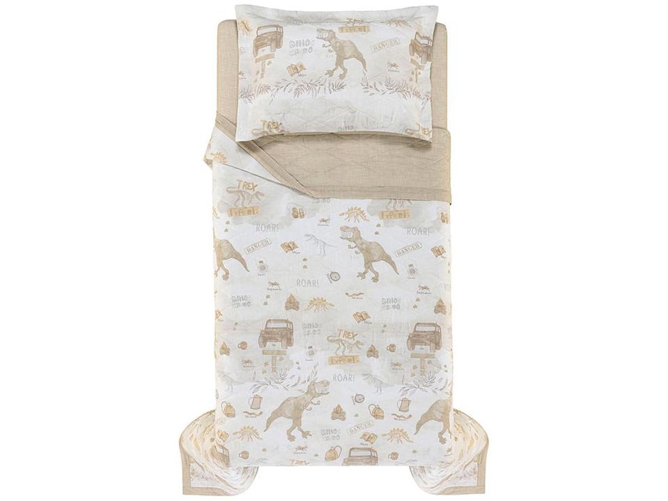 Colcha Solteiro Karsten 100% Algodão Rex Bege e Verde 2 Peças - 3