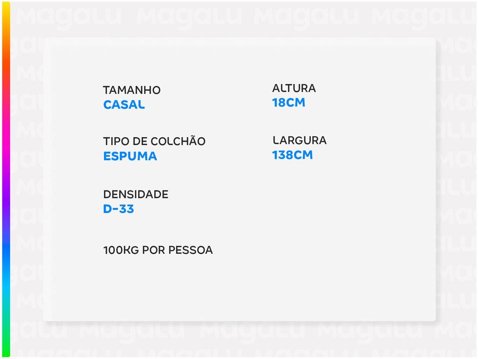 Colchão Casal Castor Espuma D-33 18cm de Altura Aveiro - 2