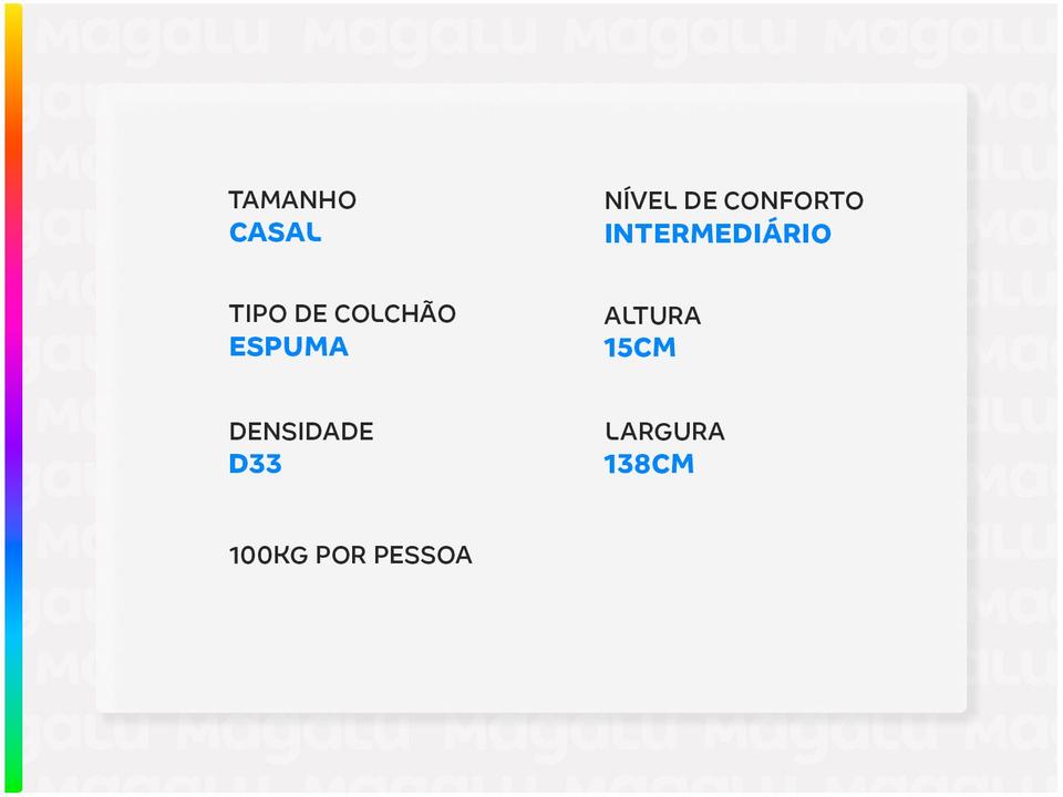 Colchão Casal Gazin de Espuma D33 15x138x188cm - 2