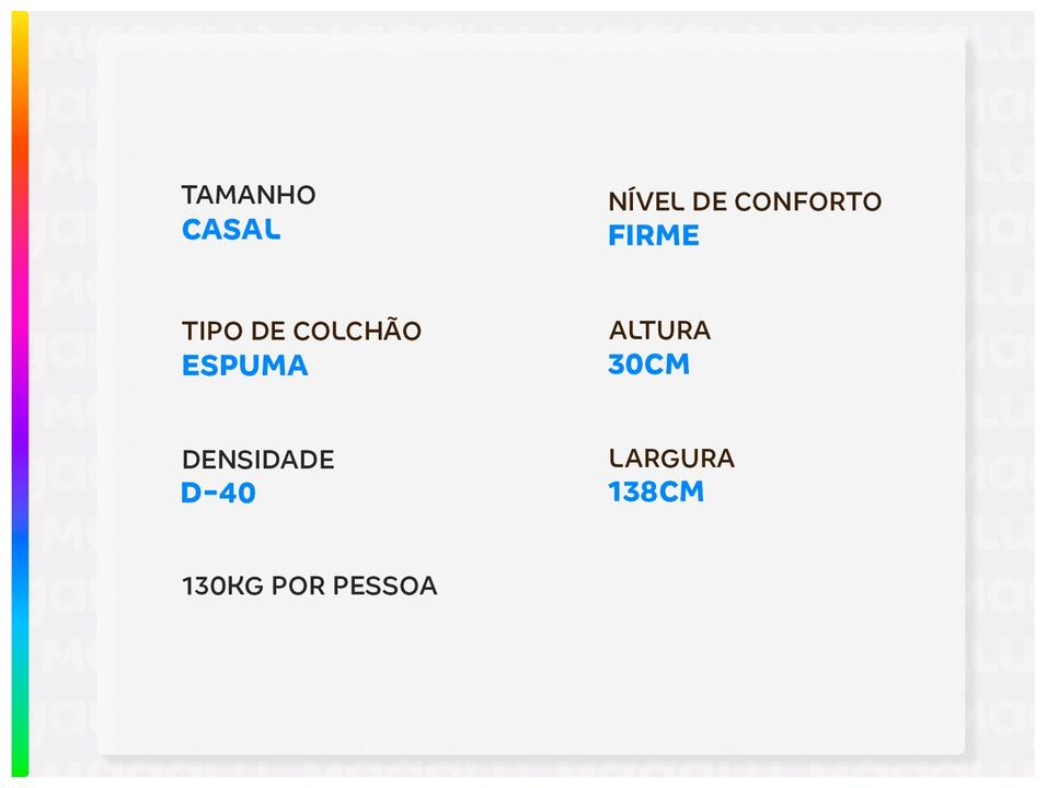 Colchão Casal Gazin de Espuma D40 30x138x188cm Dual Force - 2