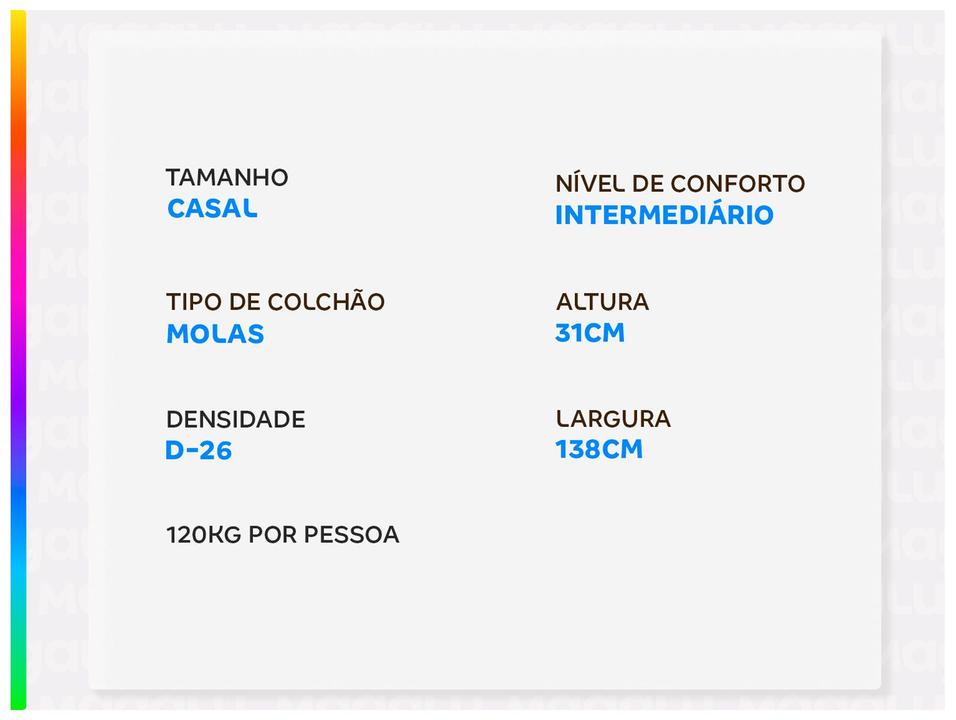 Colchão Casal Ortobom de Molas Ensacadas 31x138x188cm Ventury Visco - 2