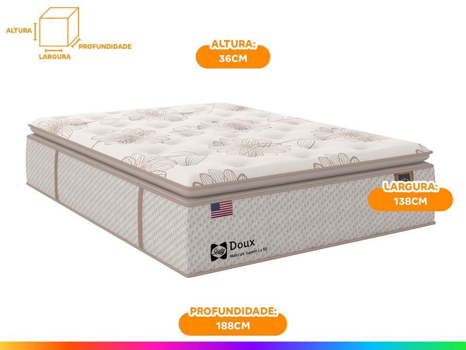 Colchão Casal Sealy de Mola 36x138x188cm Doux Comfort - 3