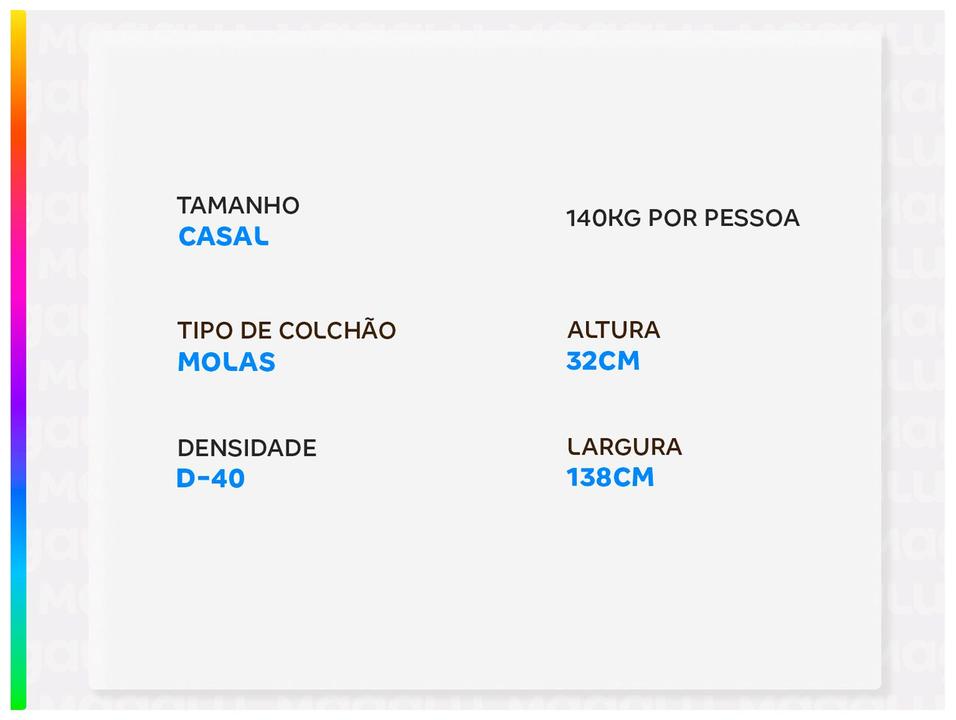 Colchão Casal Umaflex de Molas Ensacadas 32x138x188cm Harmony Plus - 1