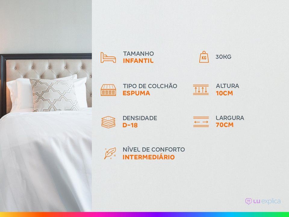 Colchão de Espuma D-18 para Berço Prorelax 70x130cm Baby - 2