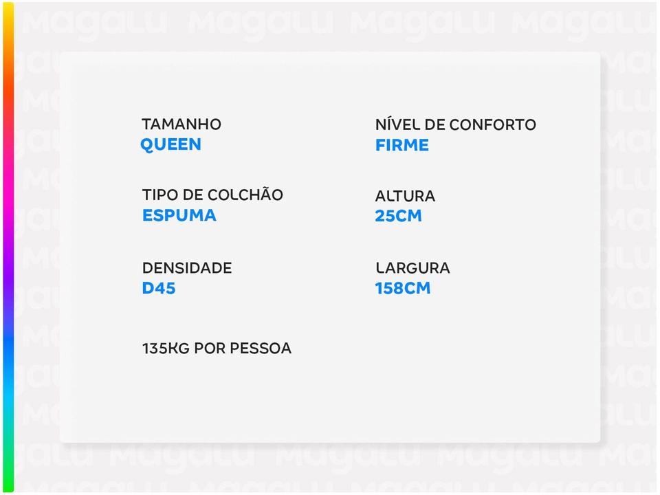 Colchão Queen Castor Espuma D-45 25cm de Alt. Sleep Max - 2