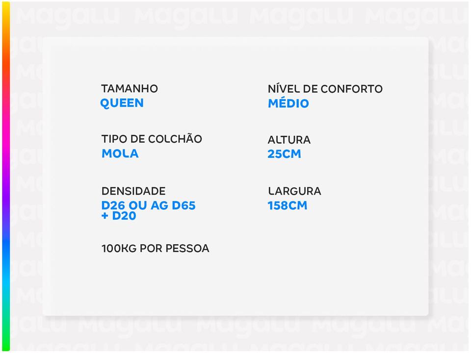 Colchão Queen Size Castor Mola Pocket 25cm de Alt. Sleep Class One Face - 2