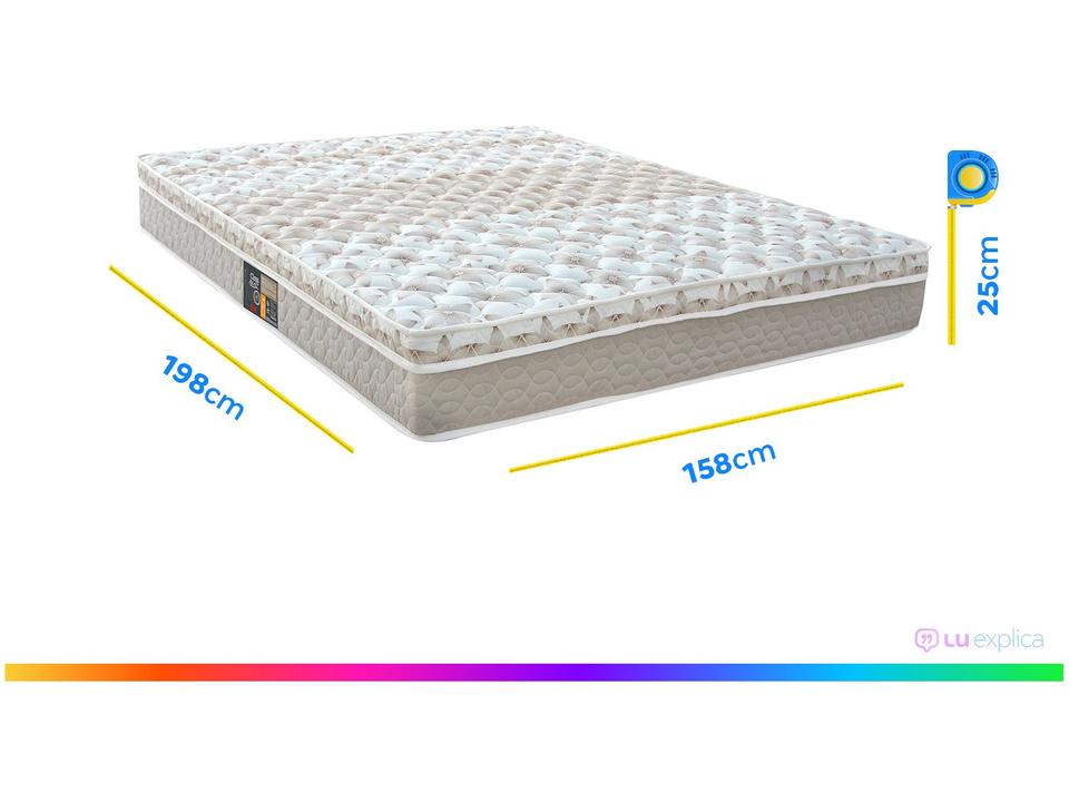 Colchão Queen Size Castor Mola Pocket 25cm de Alt. Sleep Class One Face - 3