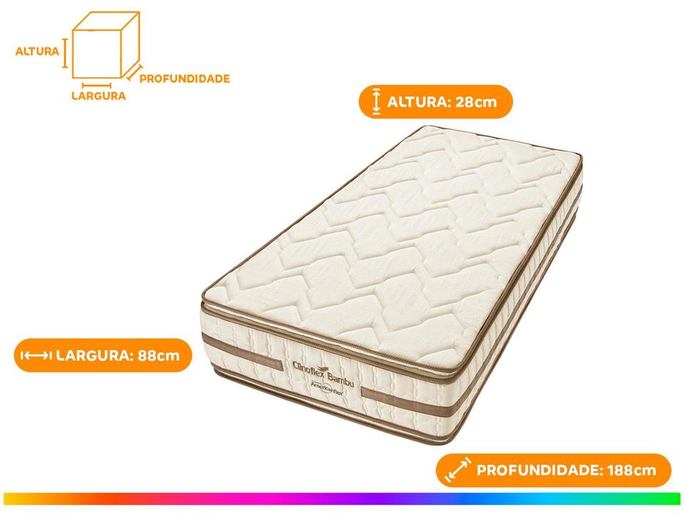 Colchão Solteiro Americanflex de Espuma D45 28x88x188cm Clinoflex Bambu - 2