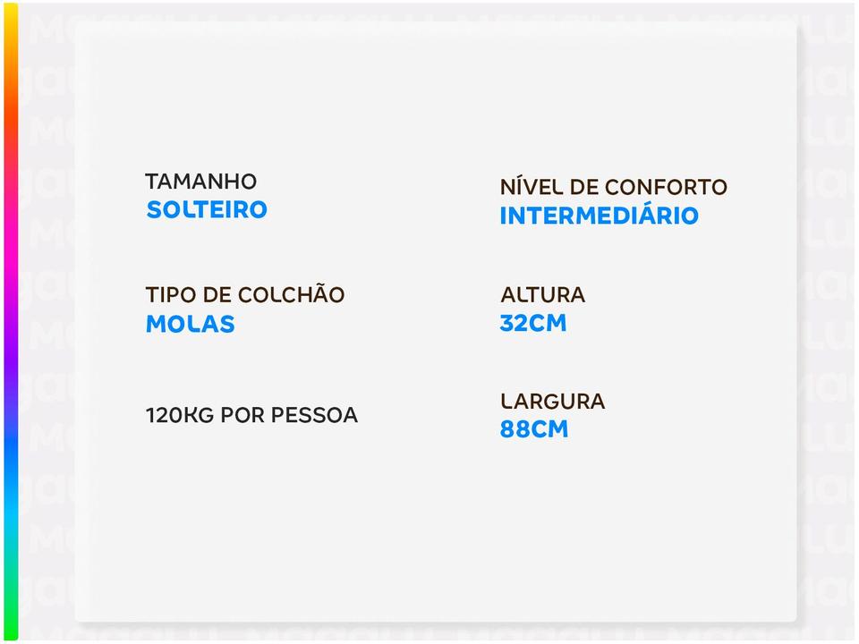 Colchão Solteiro Castor de Mola 32x88x188cm Silver Star One Face - 2