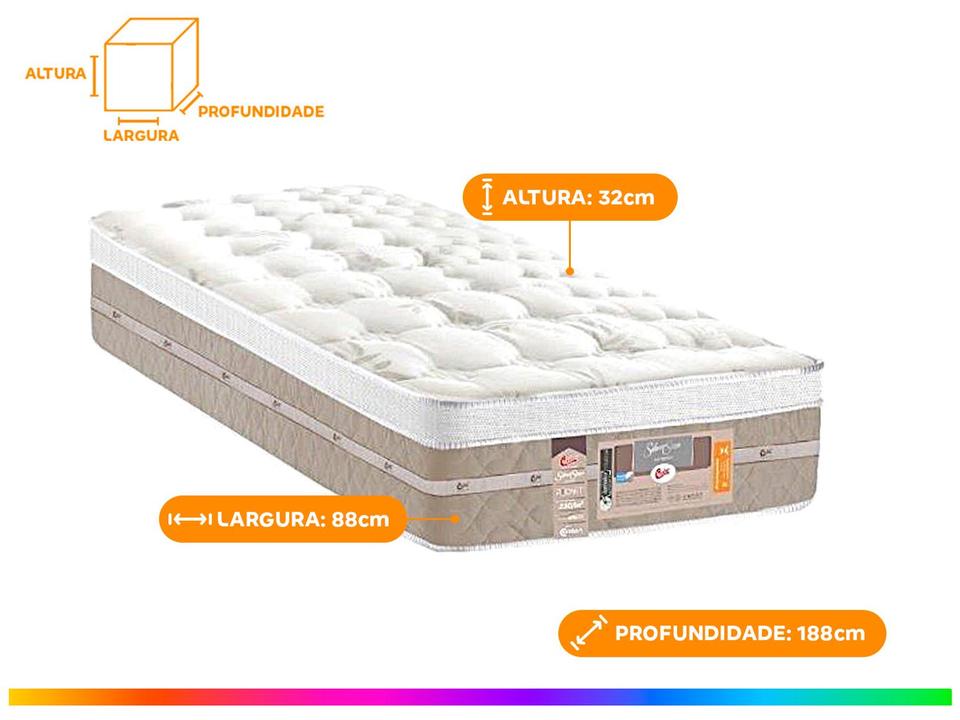 Colchão Solteiro Castor de Mola 32x88x188cm Silver Star One Face - 3