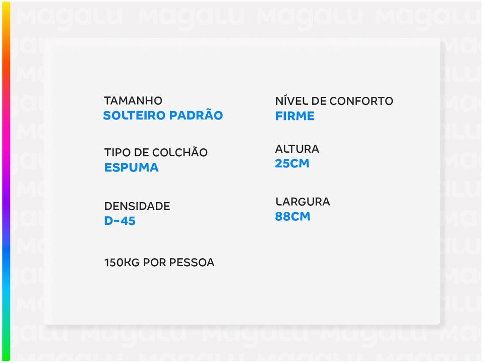 Colchão Solteiro Castor Espuma D-45 88x188cm Sleep Max - 2
