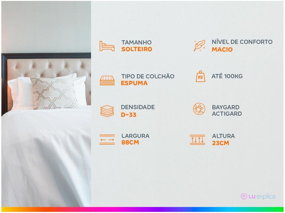 Colchão Solteiro Castor Espuma D33 88x188cm - 2