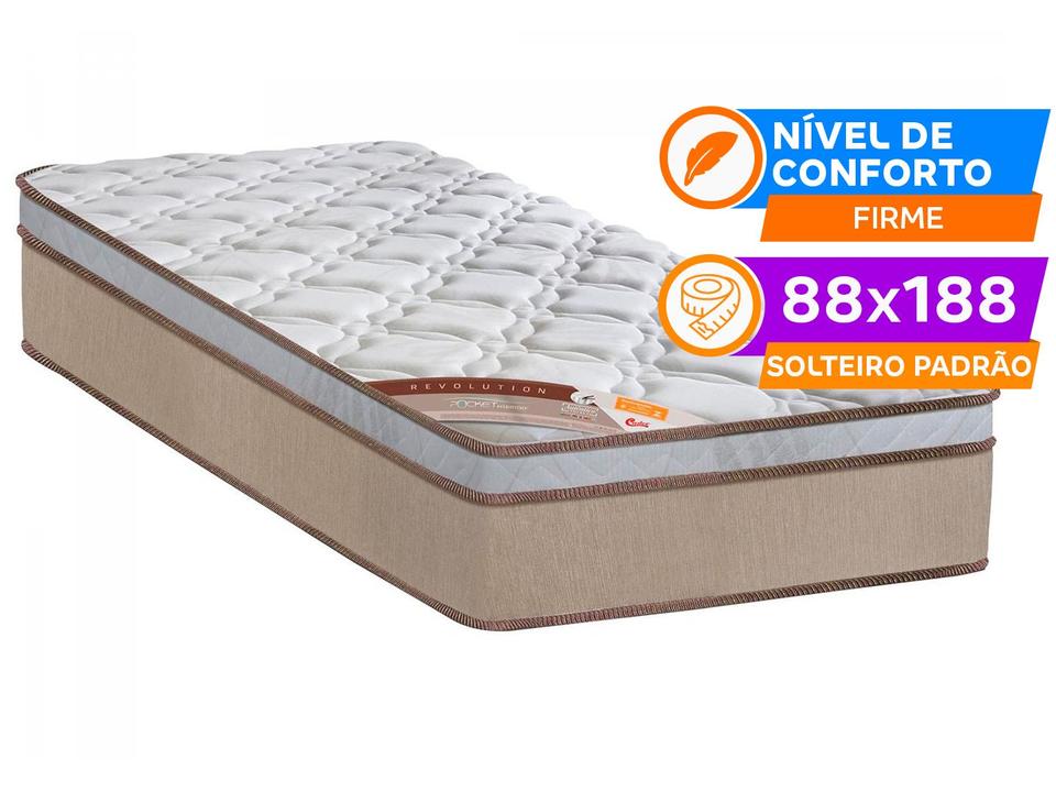Colchão Solteiro Castor Mola Pocket 27cm de Altura Revolution - 1