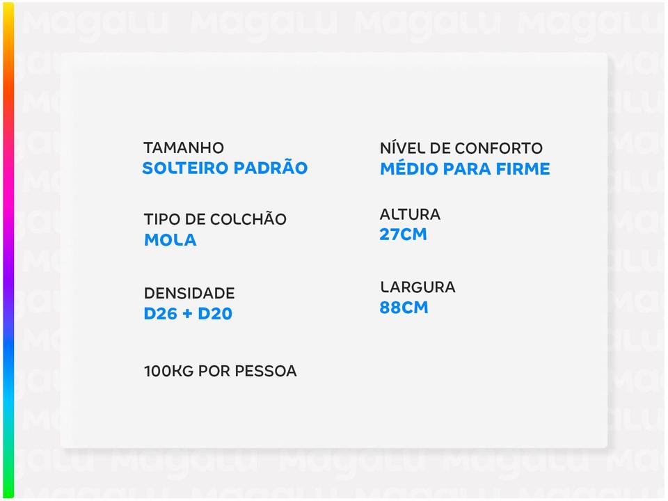 Colchão Solteiro Castor Mola Pocket 27cm de Altura Revolution - 2