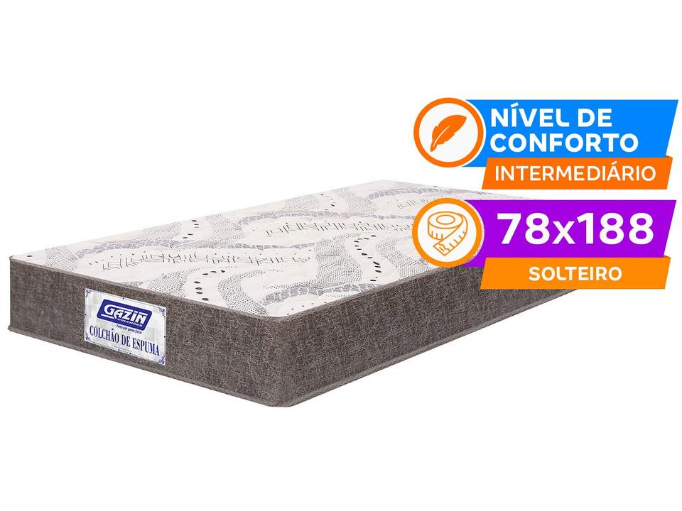 Colchão Solteiro Gazin de Espuma D20 12x78x188 - 1