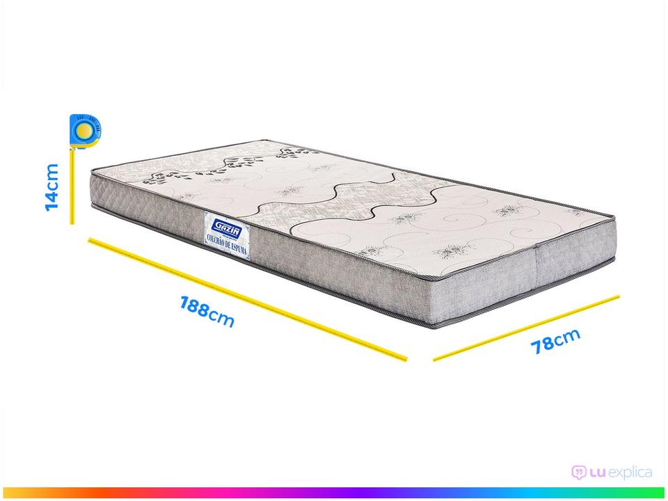 Colchão Solteiro Gazin de Espuma D28 14x78x188cm - 3
