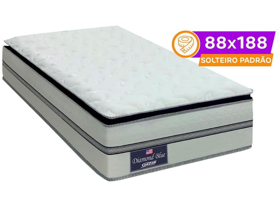 Colchão Solteiro Gazin de Molas Ensacadas 32x88x188cm Diamond Blue - 1