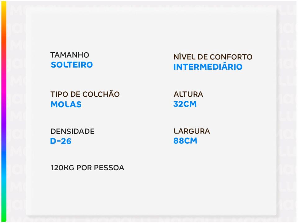 Colchão Solteiro Gazin de Molas Ensacadas 32x88x188cm Diamond Blue - 2