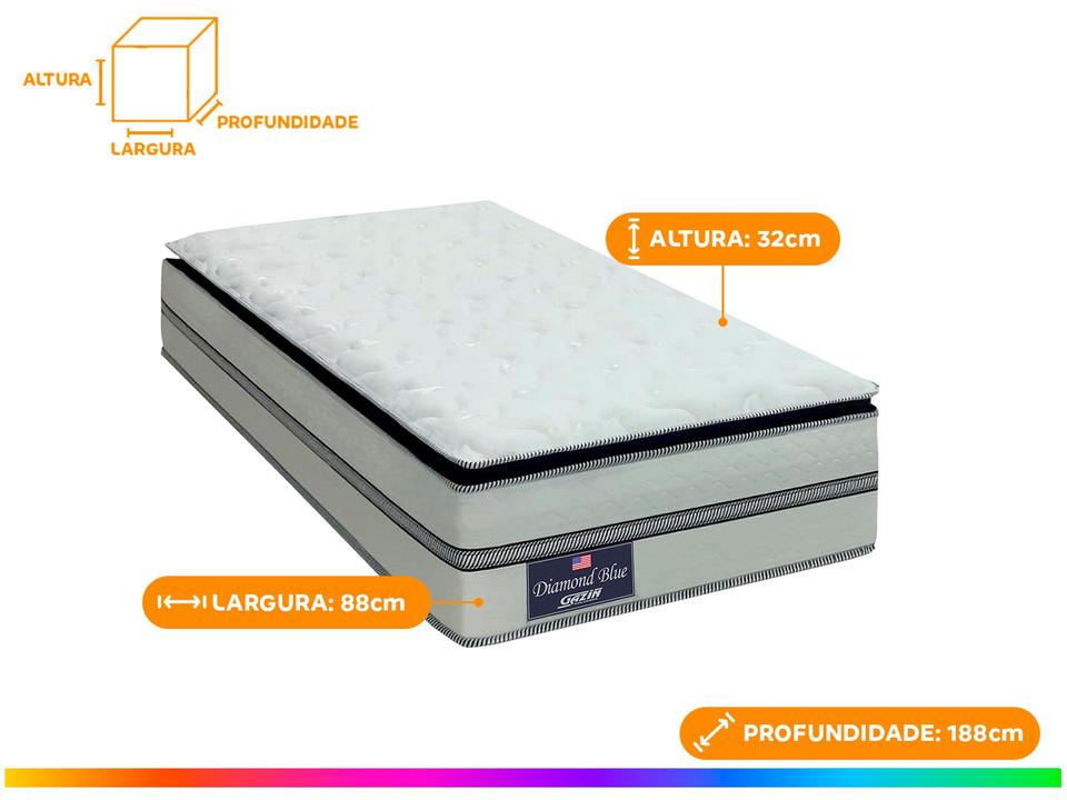 Colchão Solteiro Gazin de Molas Ensacadas 32x88x188cm Diamond Blue - 3