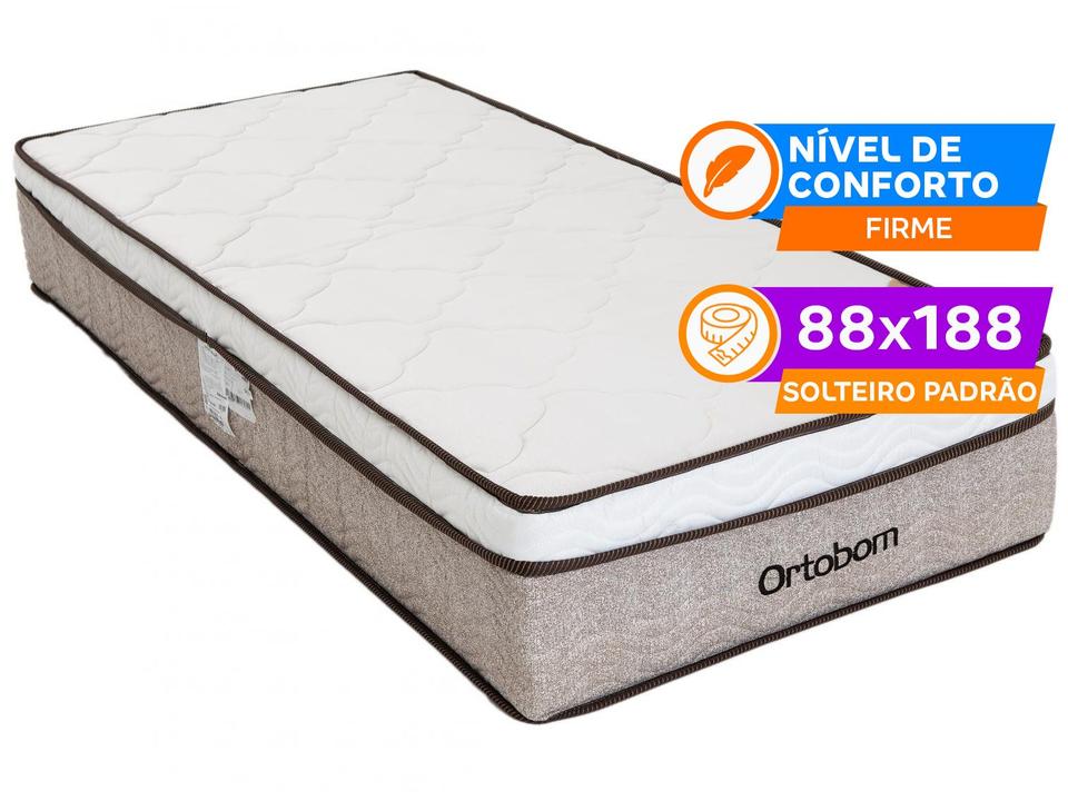 Colchão Solteiro Ortobom de Mola 30x88x188cm - 1