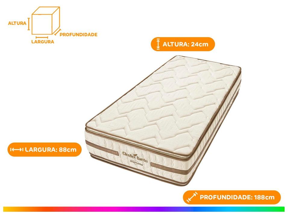 Colchão Solteiro Padrão Americanflex de Espuma 24x88x188cm Clinoflex Bambu - 3