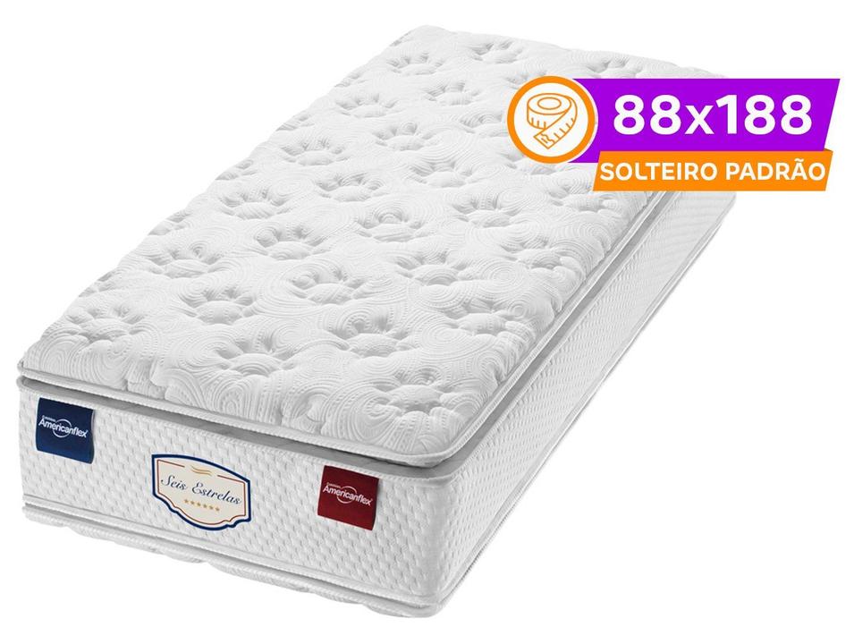 Colchão Solteiro Padrão Americanflex de Molas Ensacadas 34x88x188cm Seis Estrelas - 1