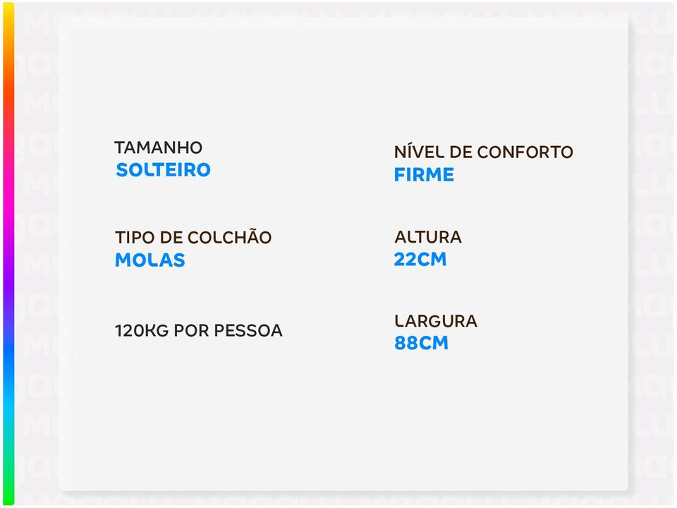 Colchão Solteiro Plumatex Colchões de Molas Ensacadas 22x88x188cm Alfa Maxx - 2